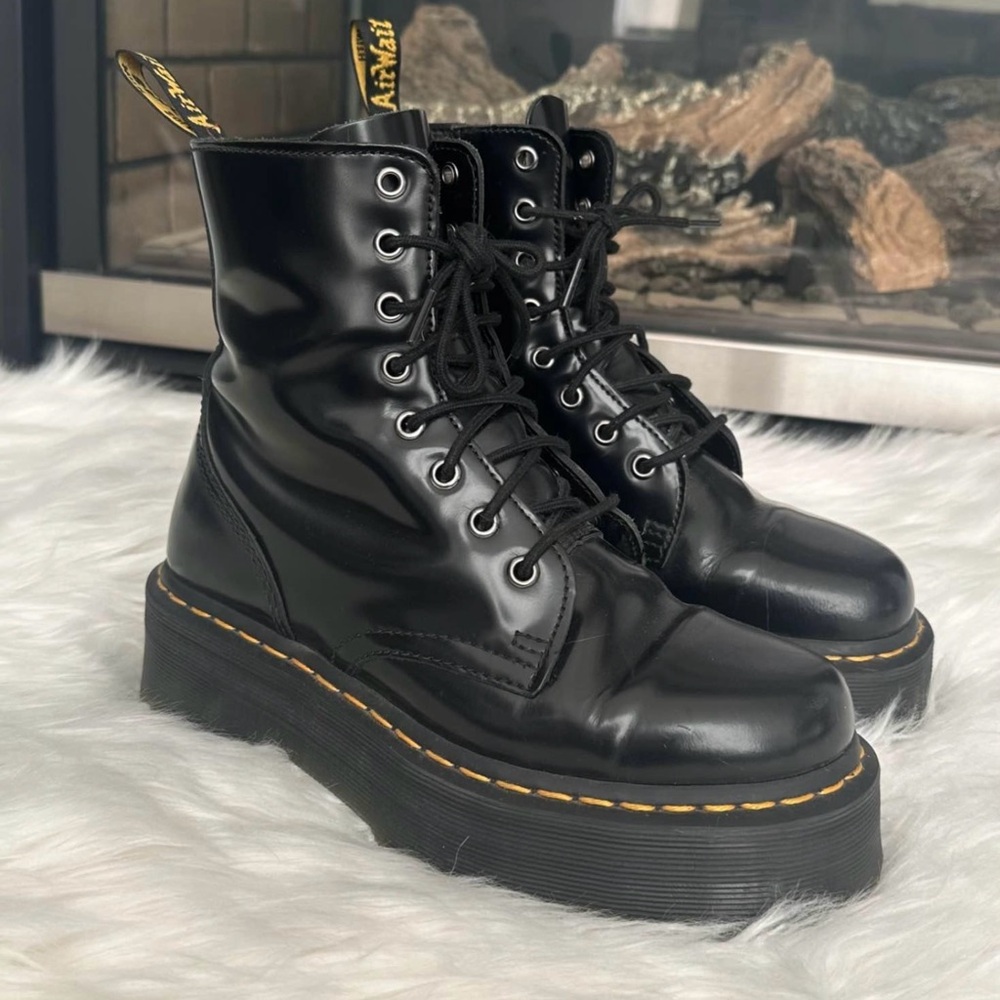 Dr. Martens JADON Black Platform Combat Boots